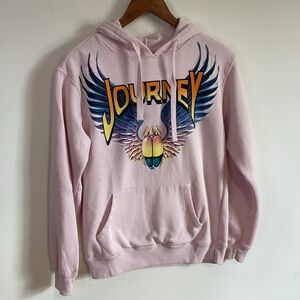 Journey Hoodie XS Pink Rock Music Concert Band Long Sleeve Sweatshirt Pullover